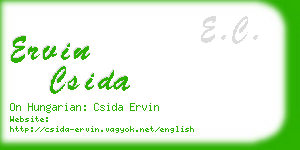 ervin csida business card